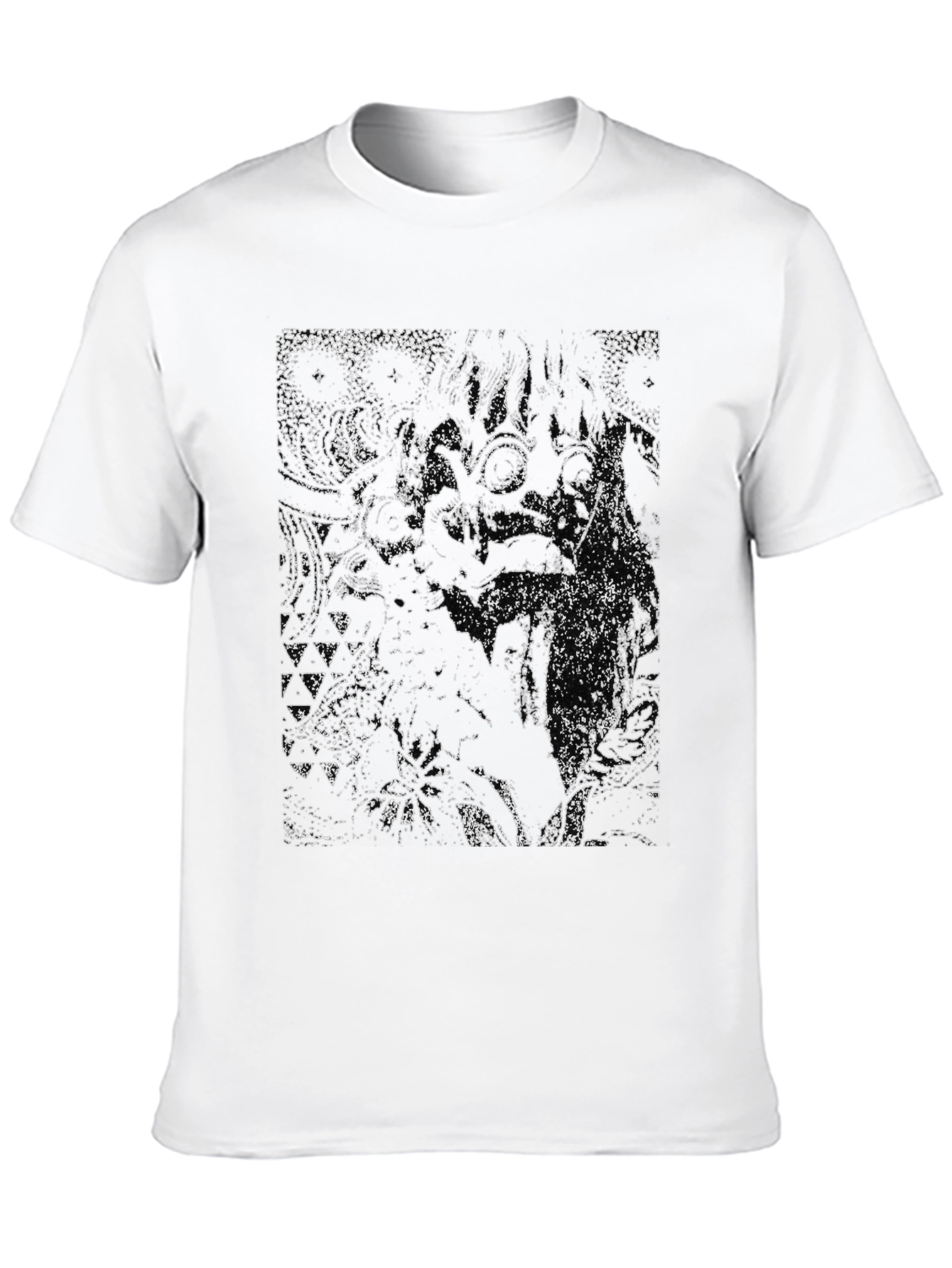 Abstract Graphic Print Black T-Shirt