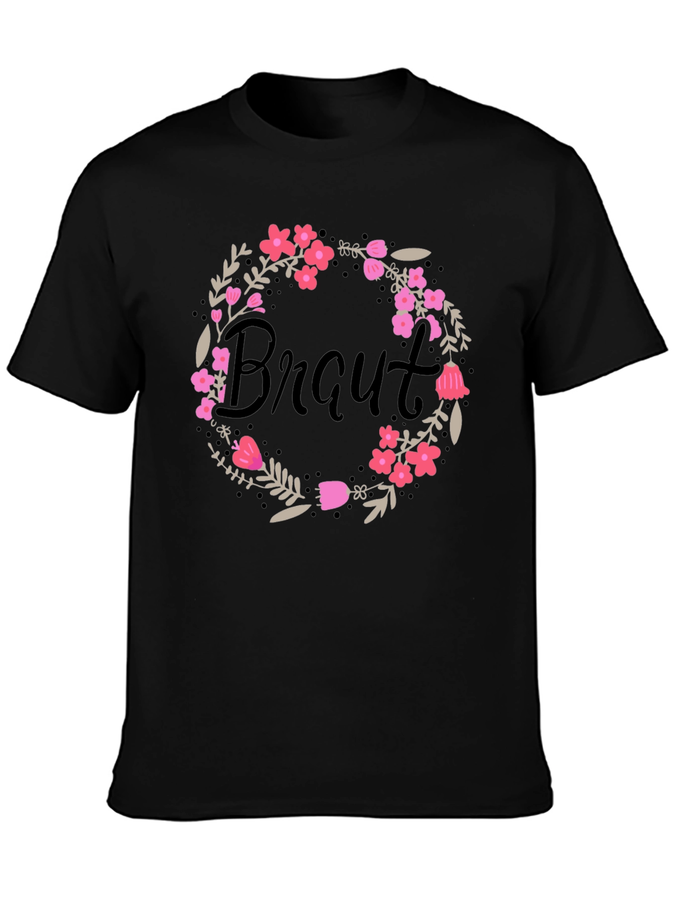 Braut Floral Wreath Tee - Bridal Shower T-Shirt