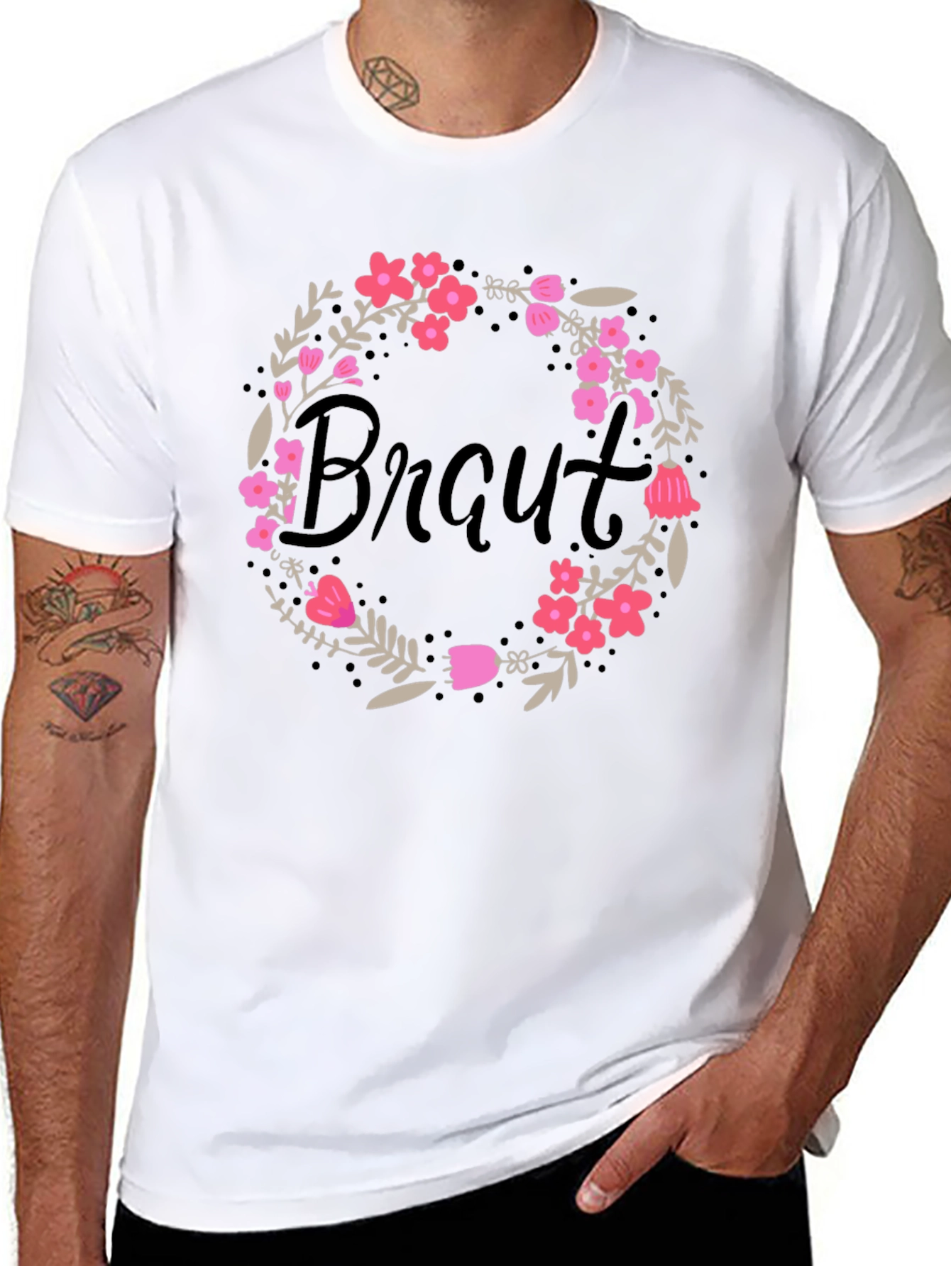 Braut Floral Wreath Tee - Bridal Shower T-Shirt