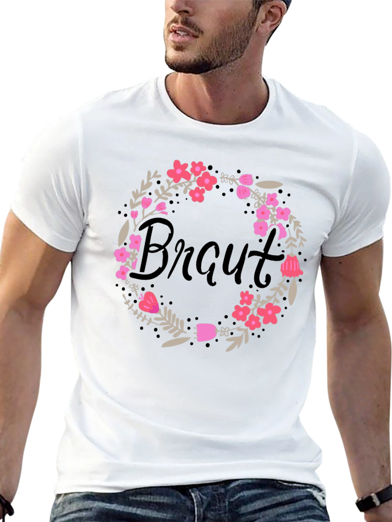 Braut Floral Wreath Tee - Bridal Shower T-Shirt