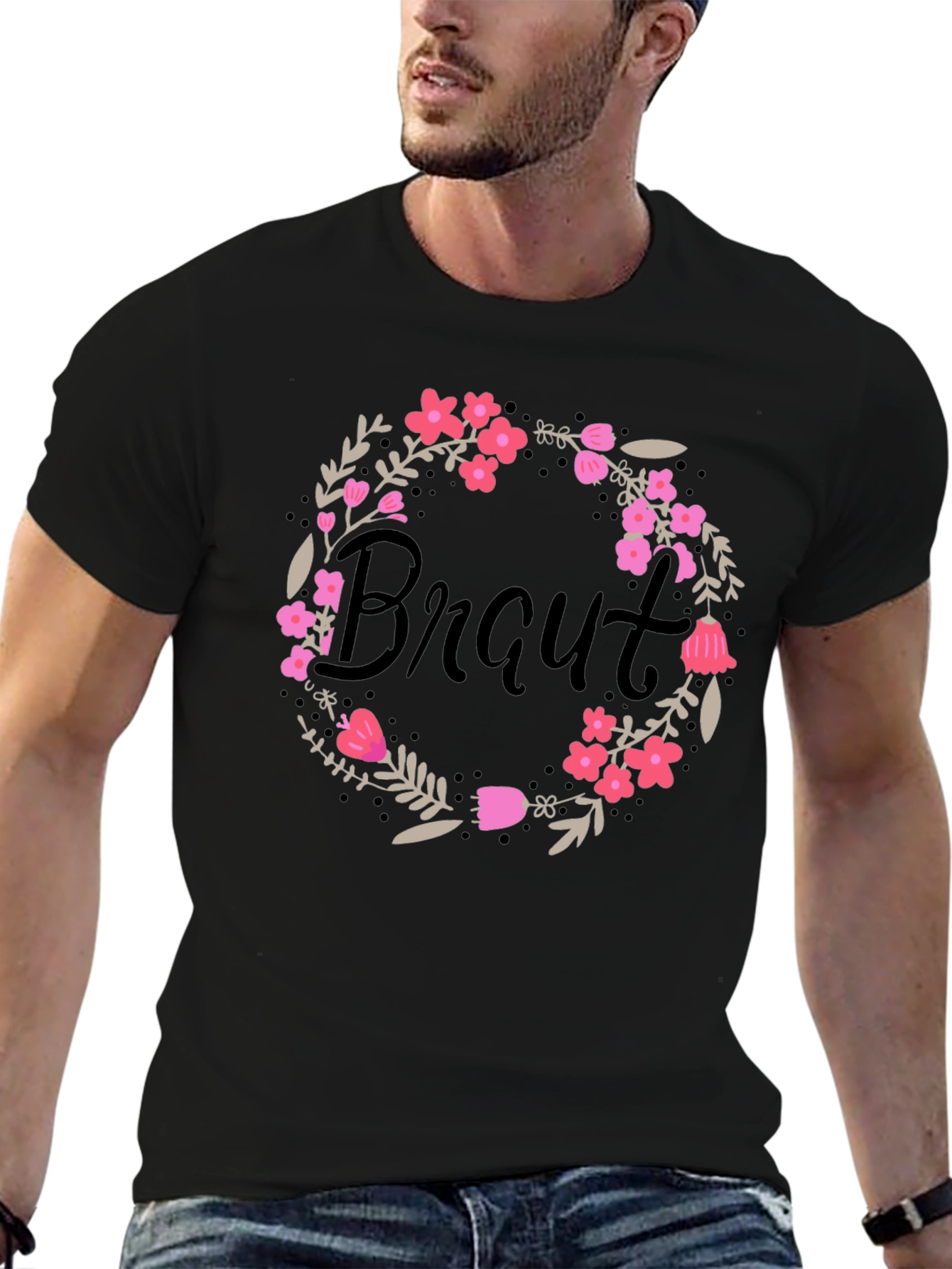 Braut Floral Wreath Tee - Bridal Shower T-Shirt