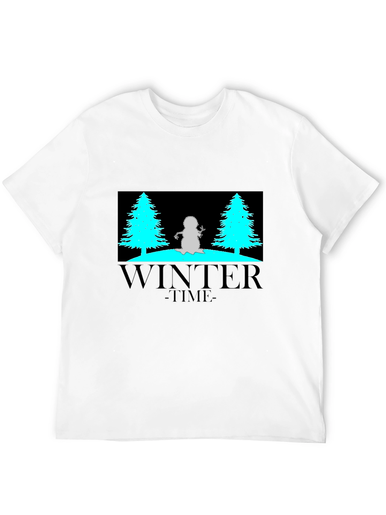 Winter Time Graphic Tee - Black Cotton Blend