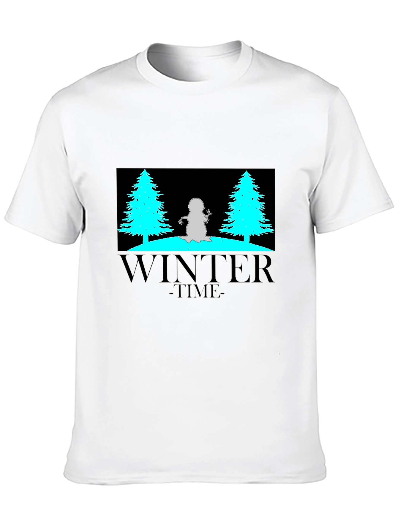 Winter Time Graphic Tee - Black Cotton Blend