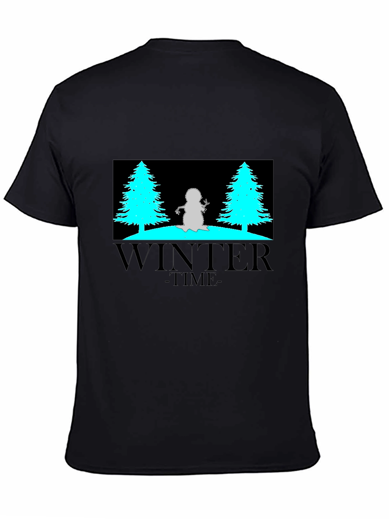Winter Time Graphic Tee - Black Cotton Blend