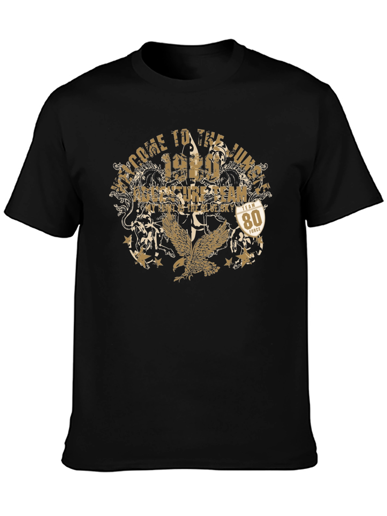 Welcome to the Jungle Graphic Print Black Tee