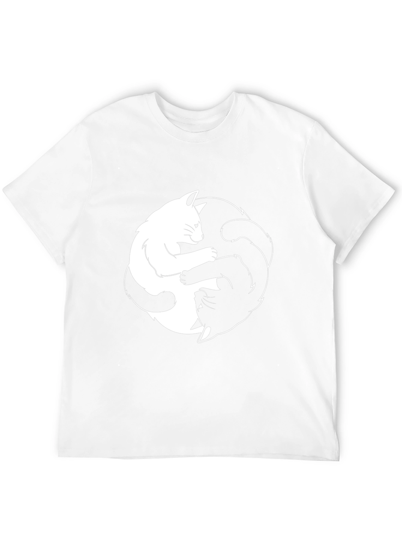 Yin Yang Cats Black T-Shirt - Balance & Harmony