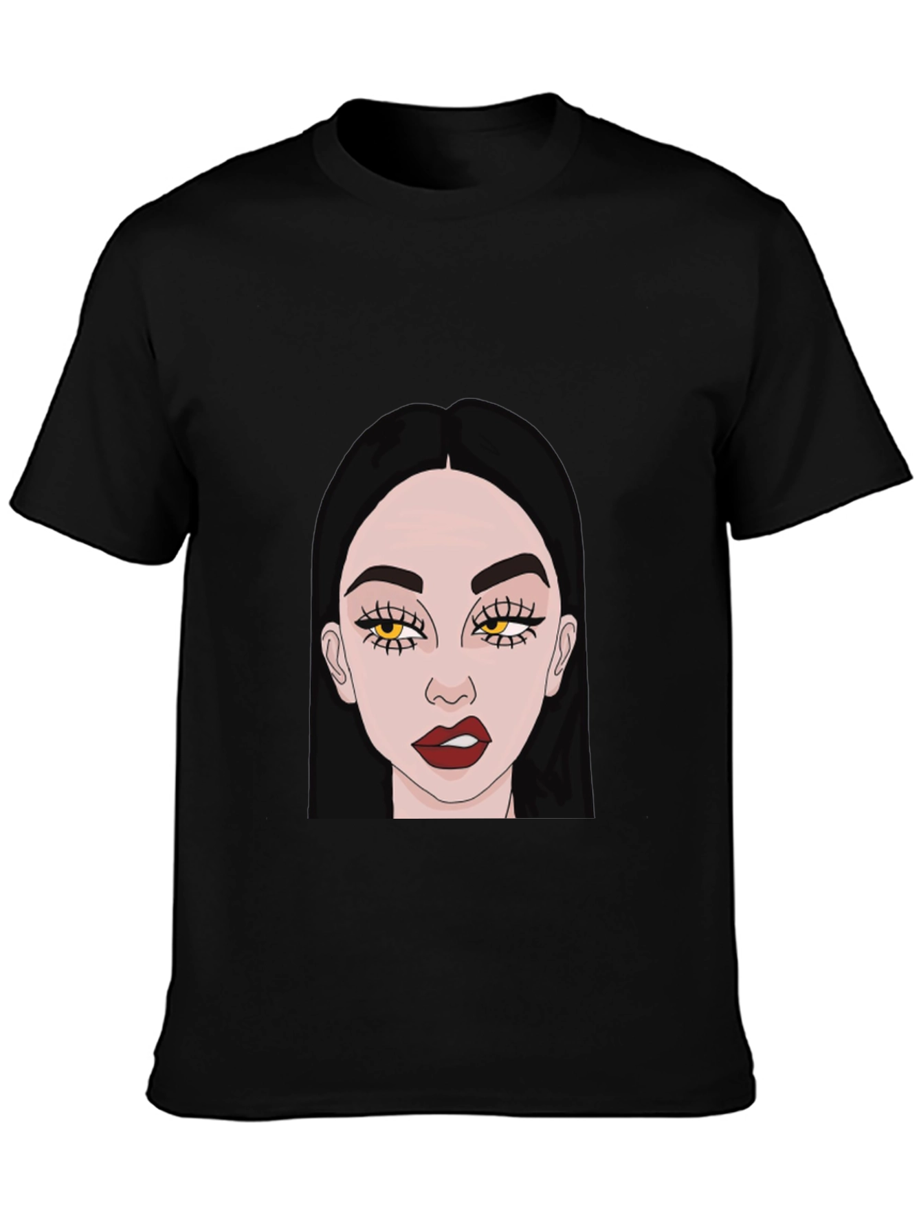 Trendy Woman Graphic Black T-Shirt