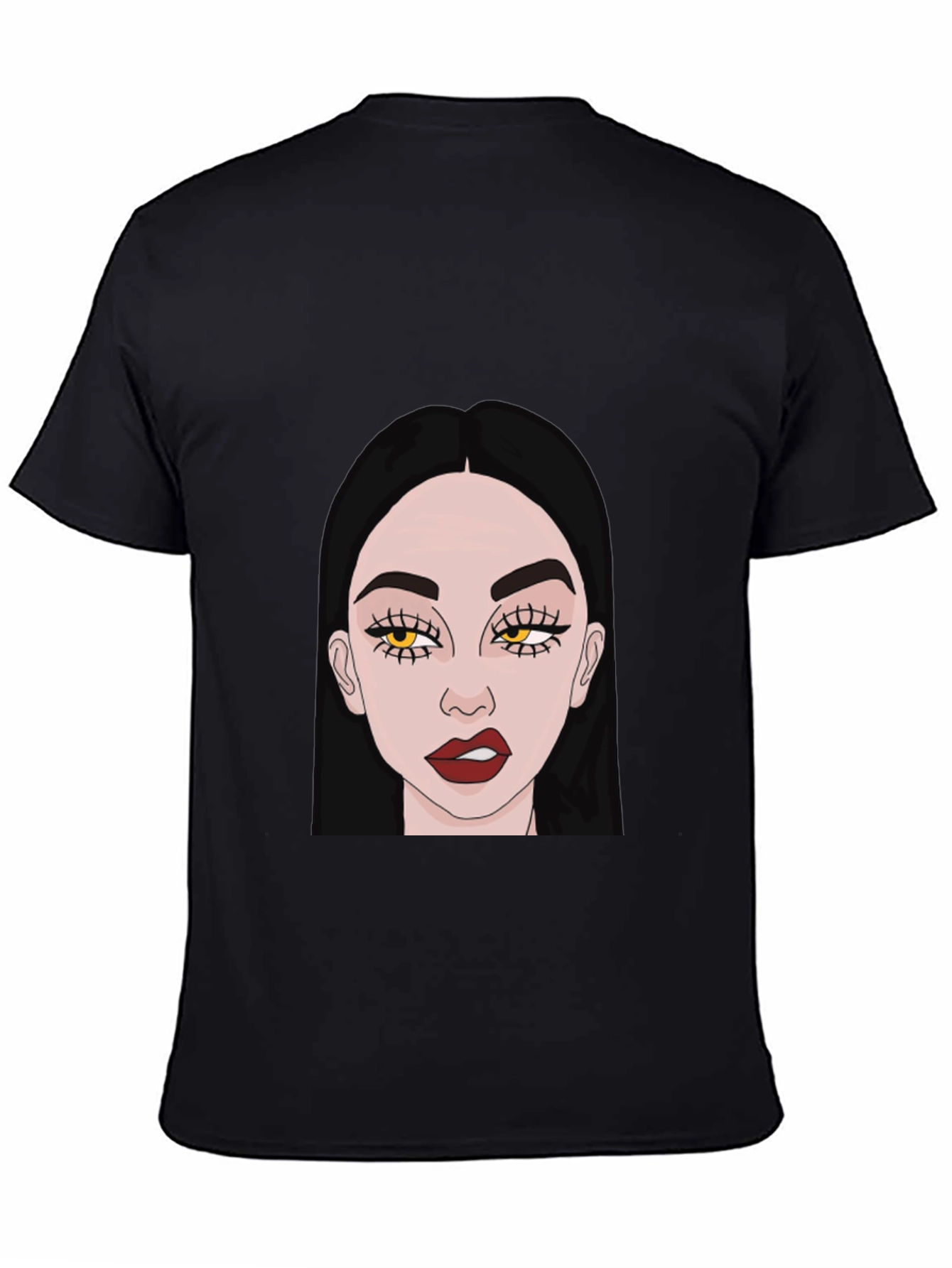Trendy Woman Graphic Black T-Shirt