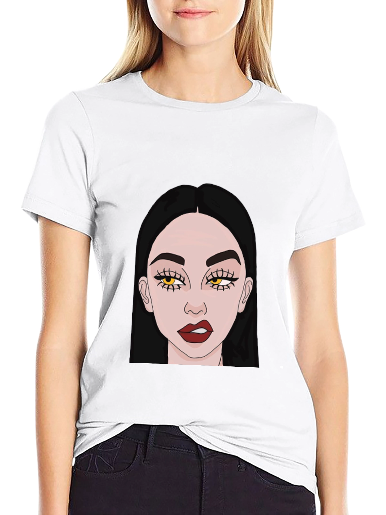 Trendy Woman Graphic Black T-Shirt