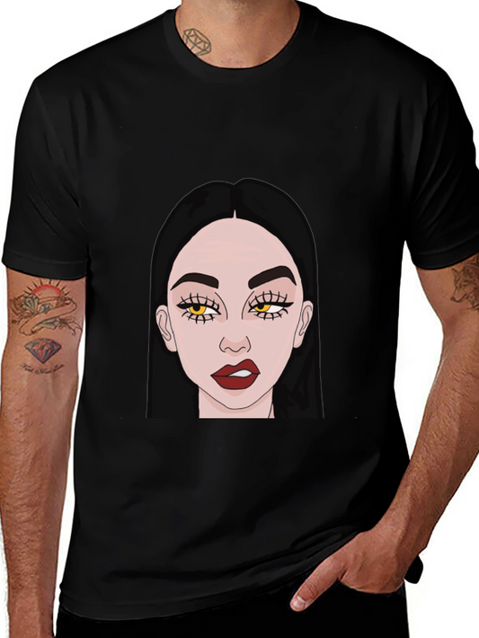 Trendy Woman Graphic Black T-Shirt