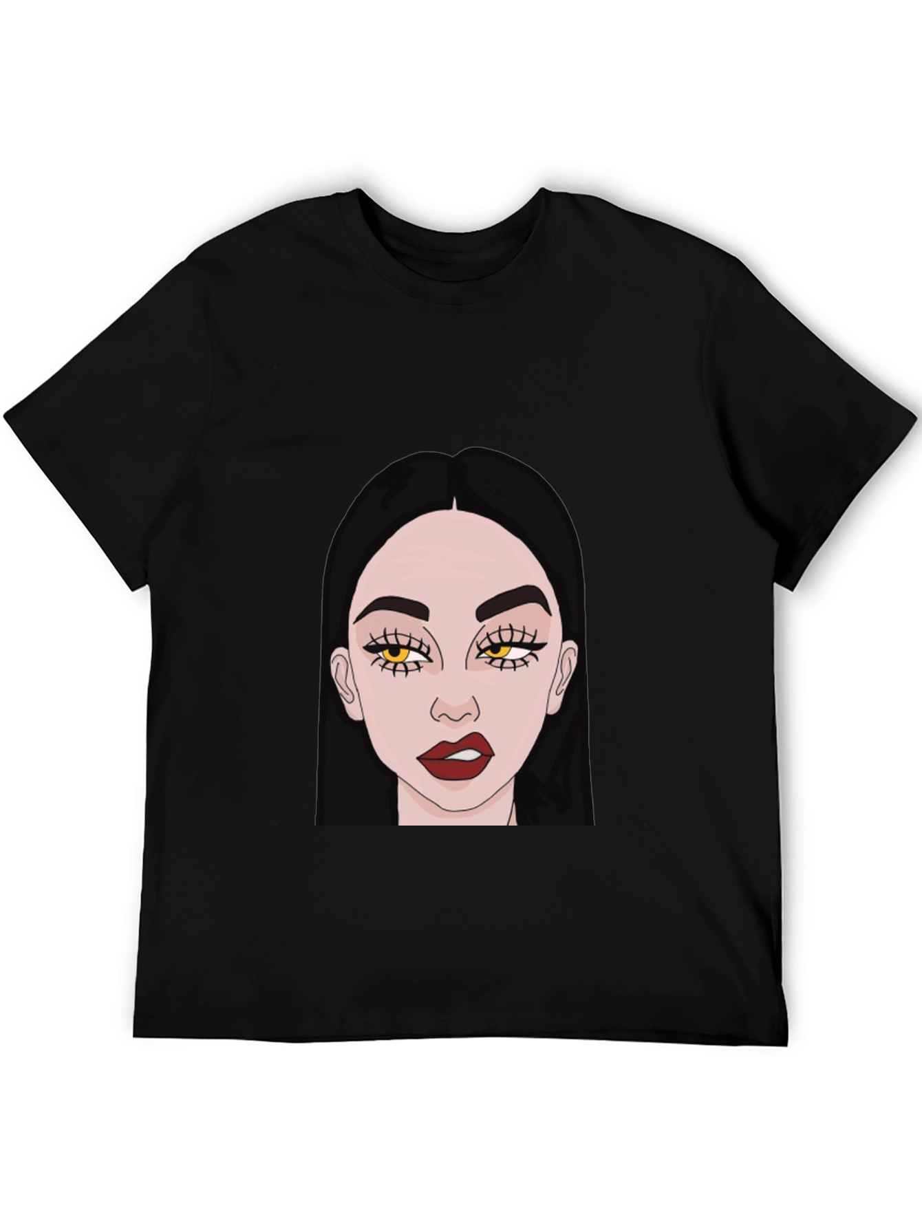 Trendy Woman Graphic Black T-Shirt