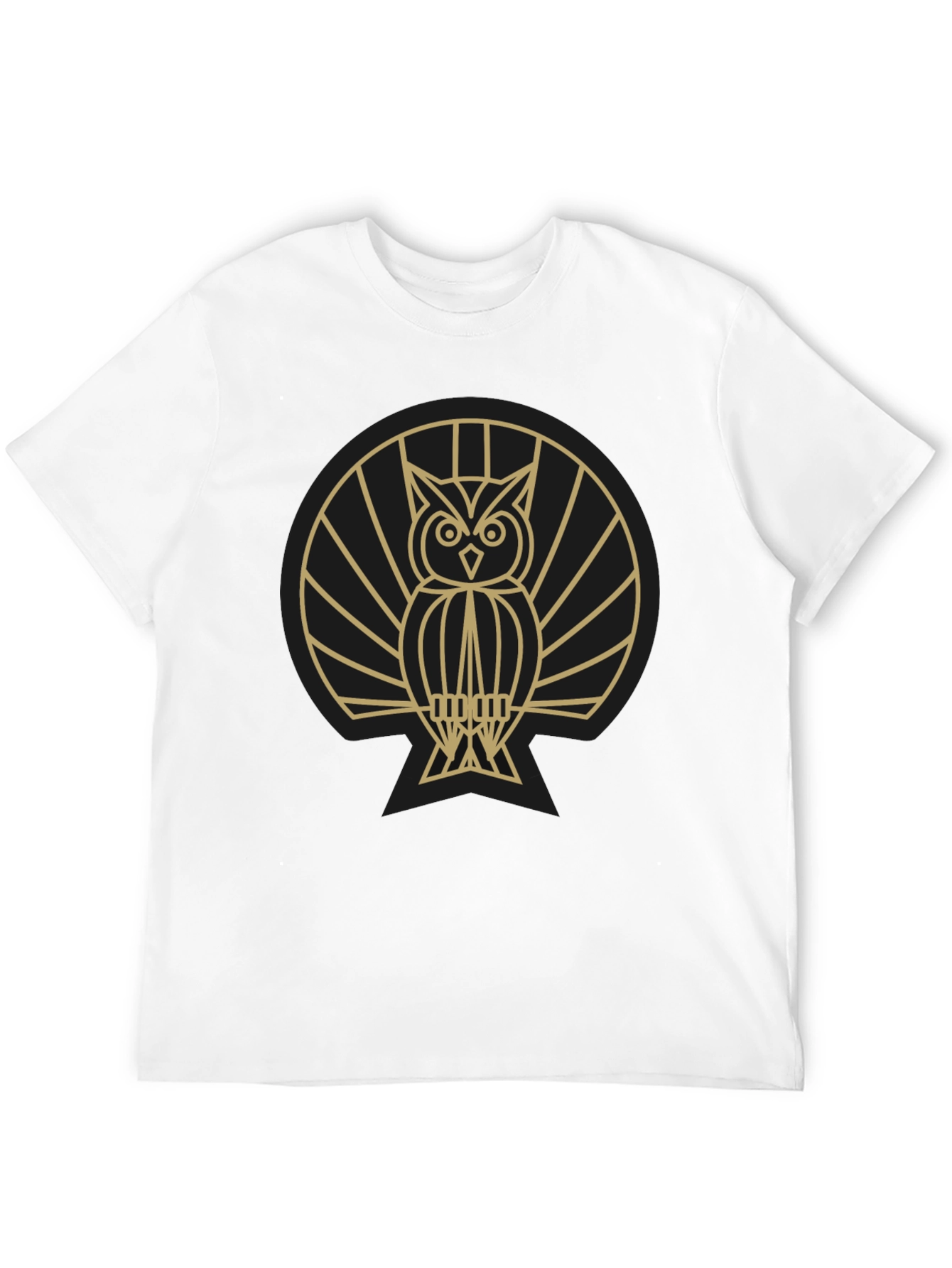 Stylish Owl Graphic Tee - Modern Geometric Design
