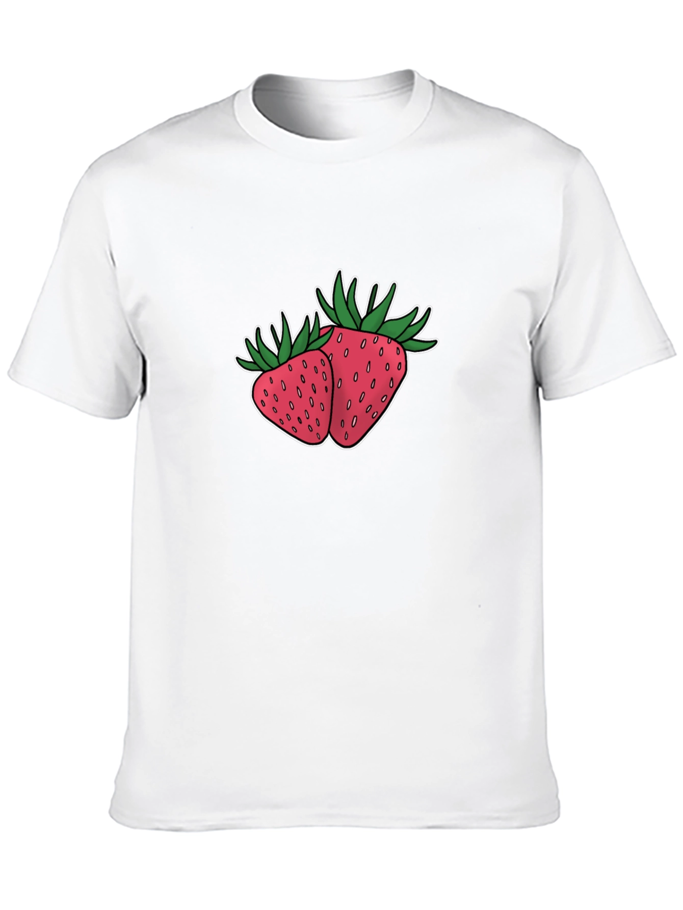 Strawberry Design Black T-Shirt