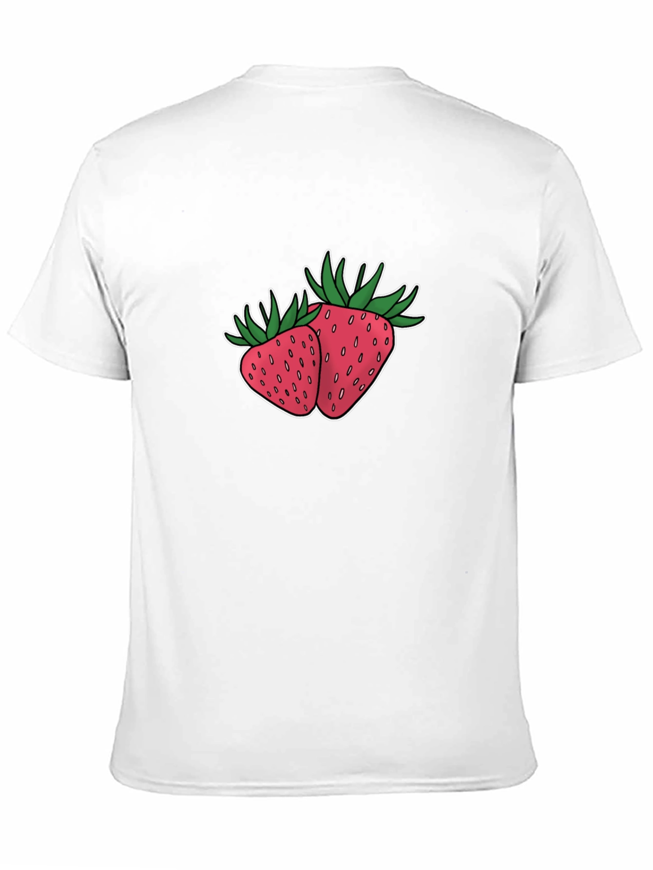 Strawberry Design Black T-Shirt