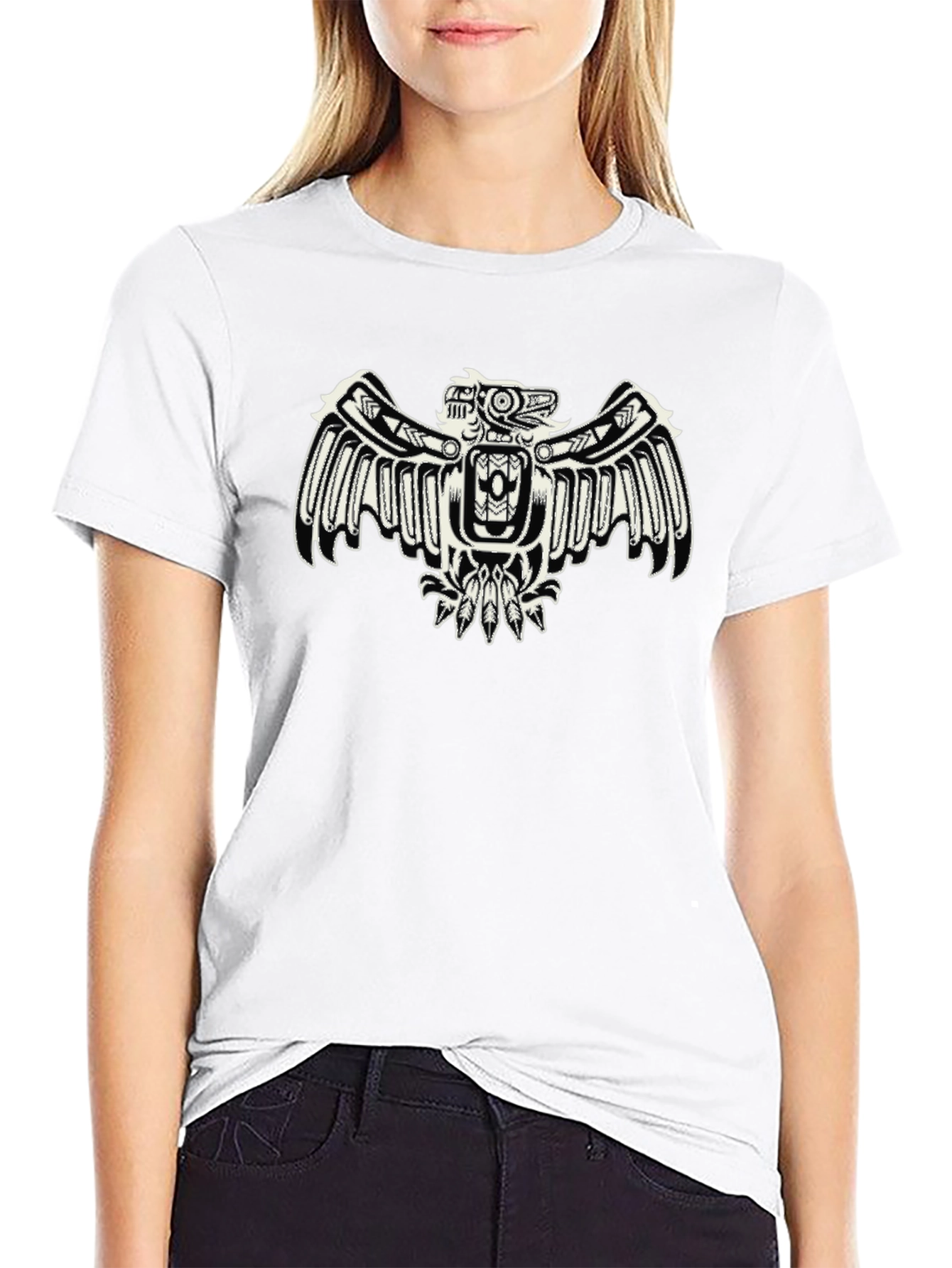 Black T-Shirt with Eagle Design