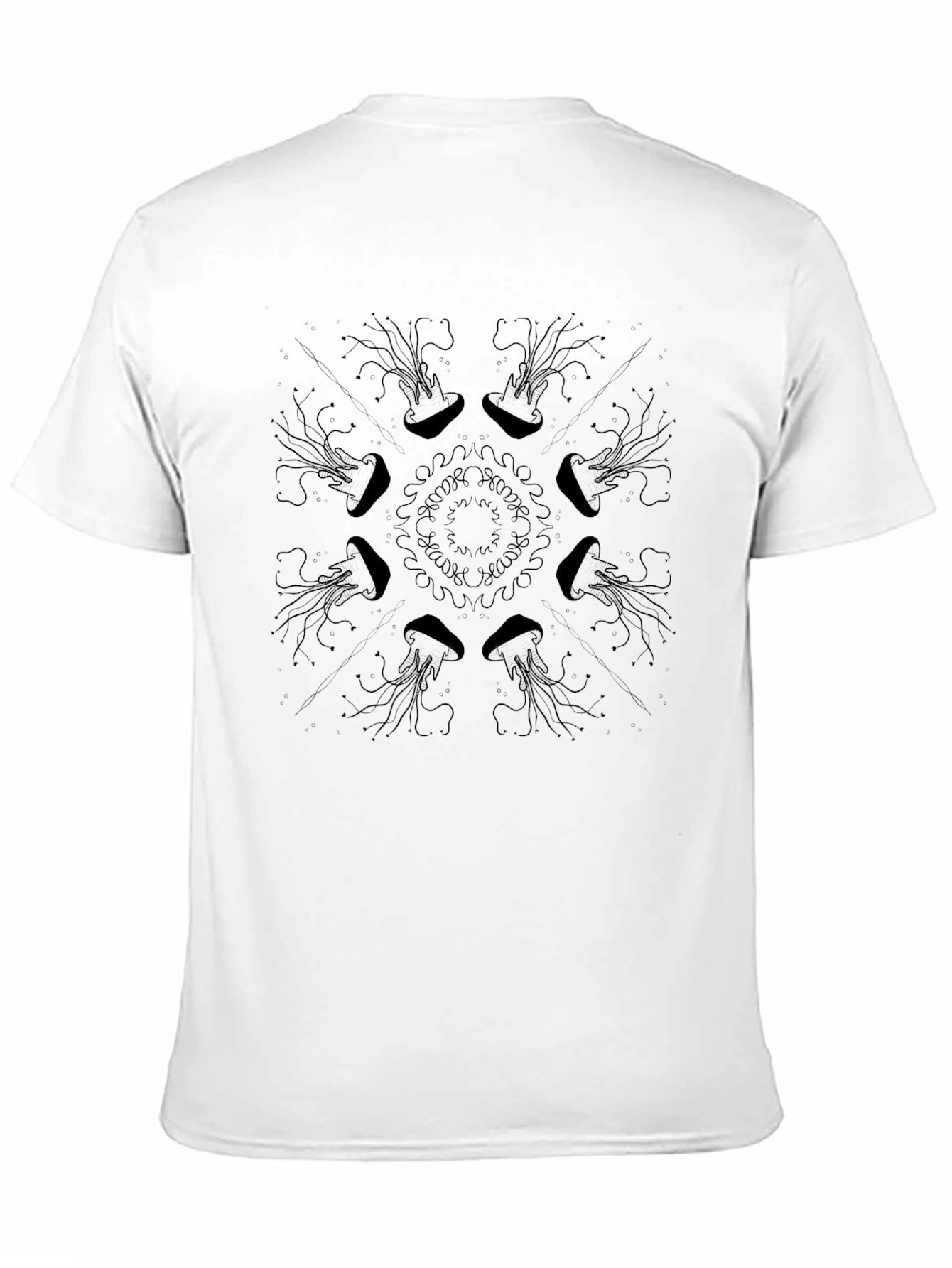 Black Jellyfish Mandala Graphic Tee