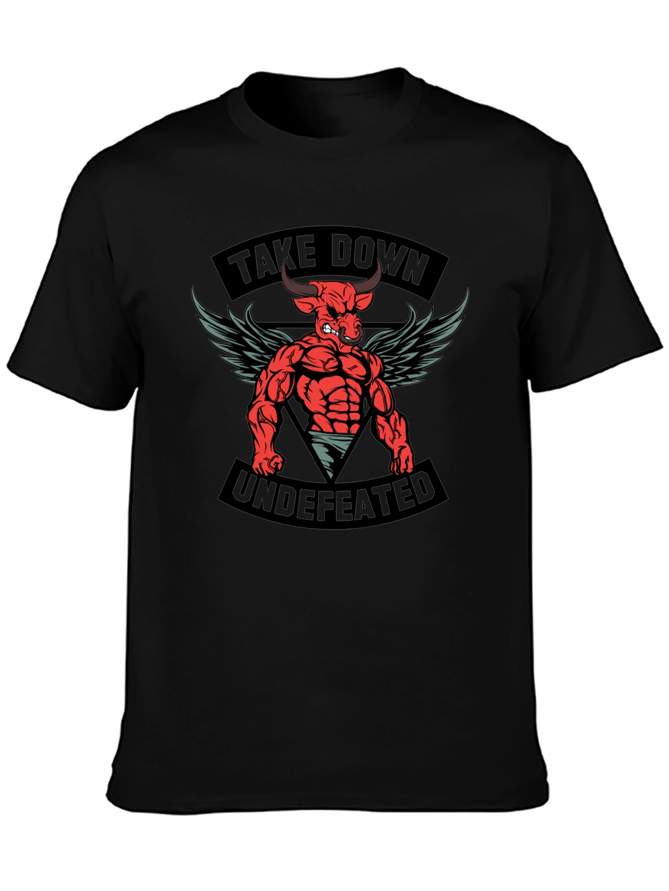 Take Down Undefeated Bull Graphic T-Shirt