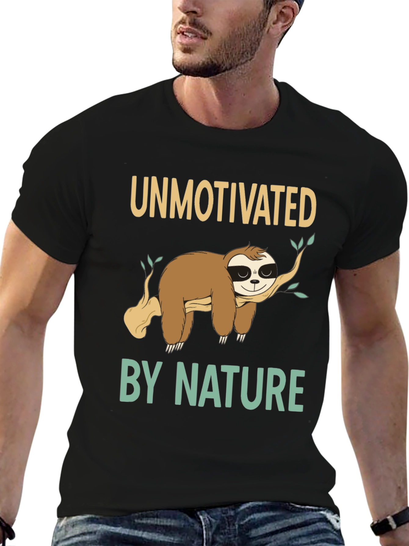 Unmotivated by Nature Sloth Graphic T-Shirt