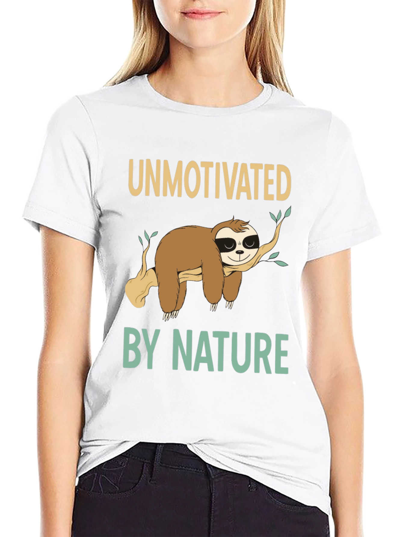 Unmotivated by Nature Sloth Graphic T-Shirt