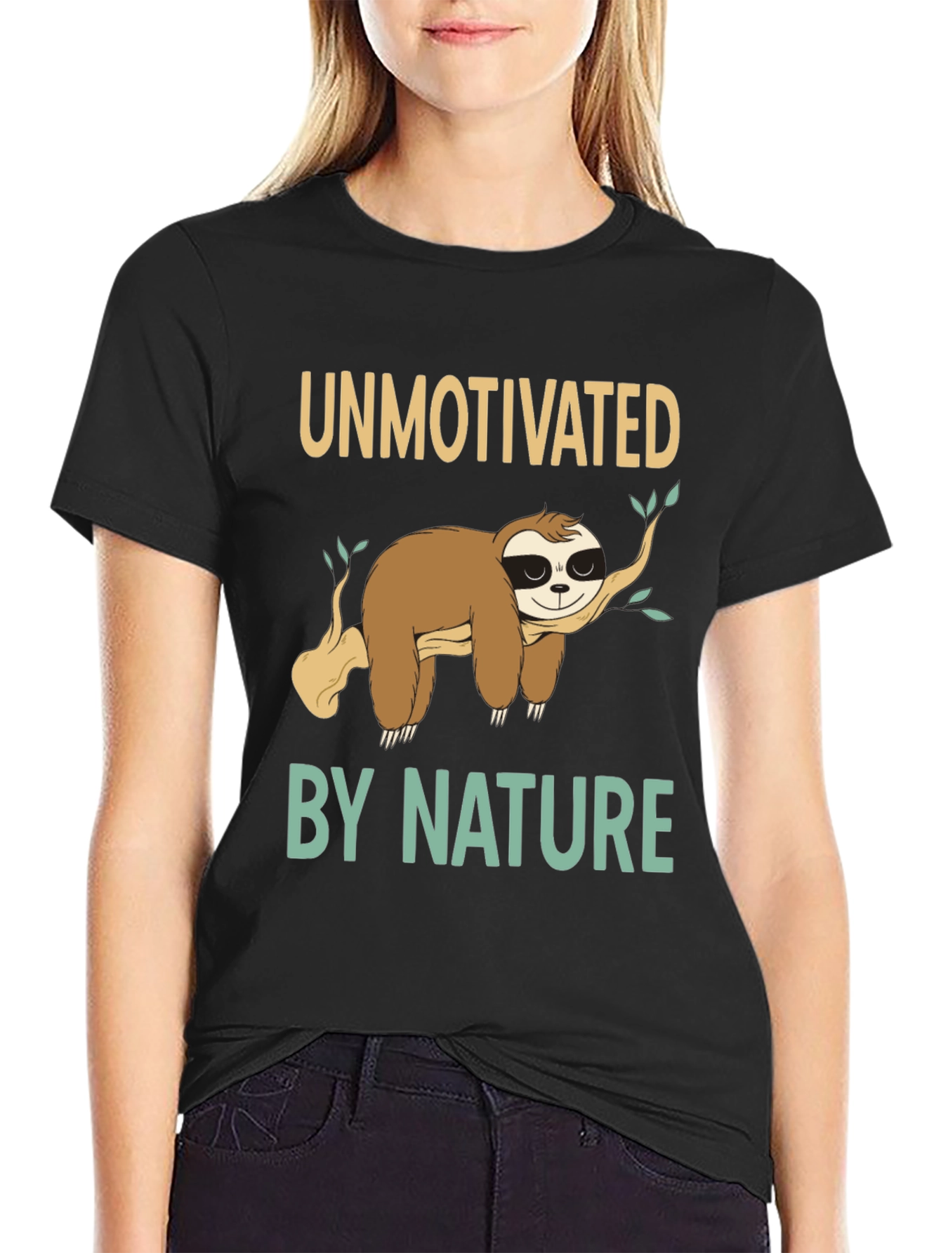 Unmotivated by Nature Sloth Graphic T-Shirt