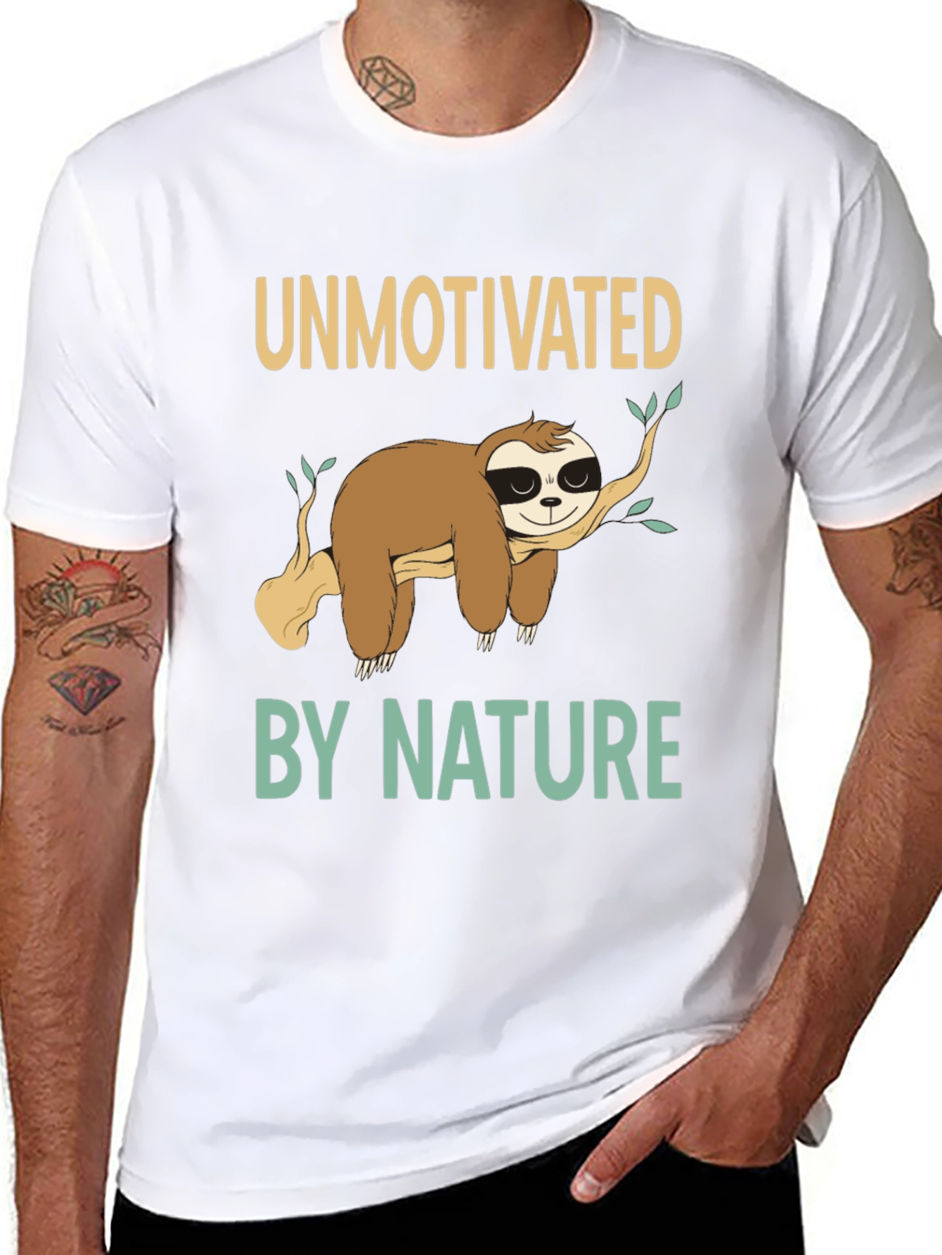 Unmotivated by Nature Sloth Graphic T-Shirt