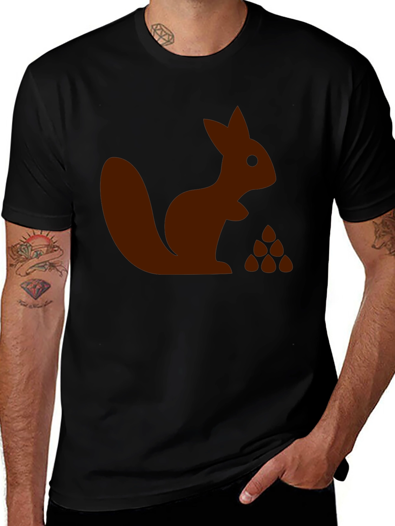 Squirrel and Nuts Graphic T-Shirt - Unisex Casual Tee