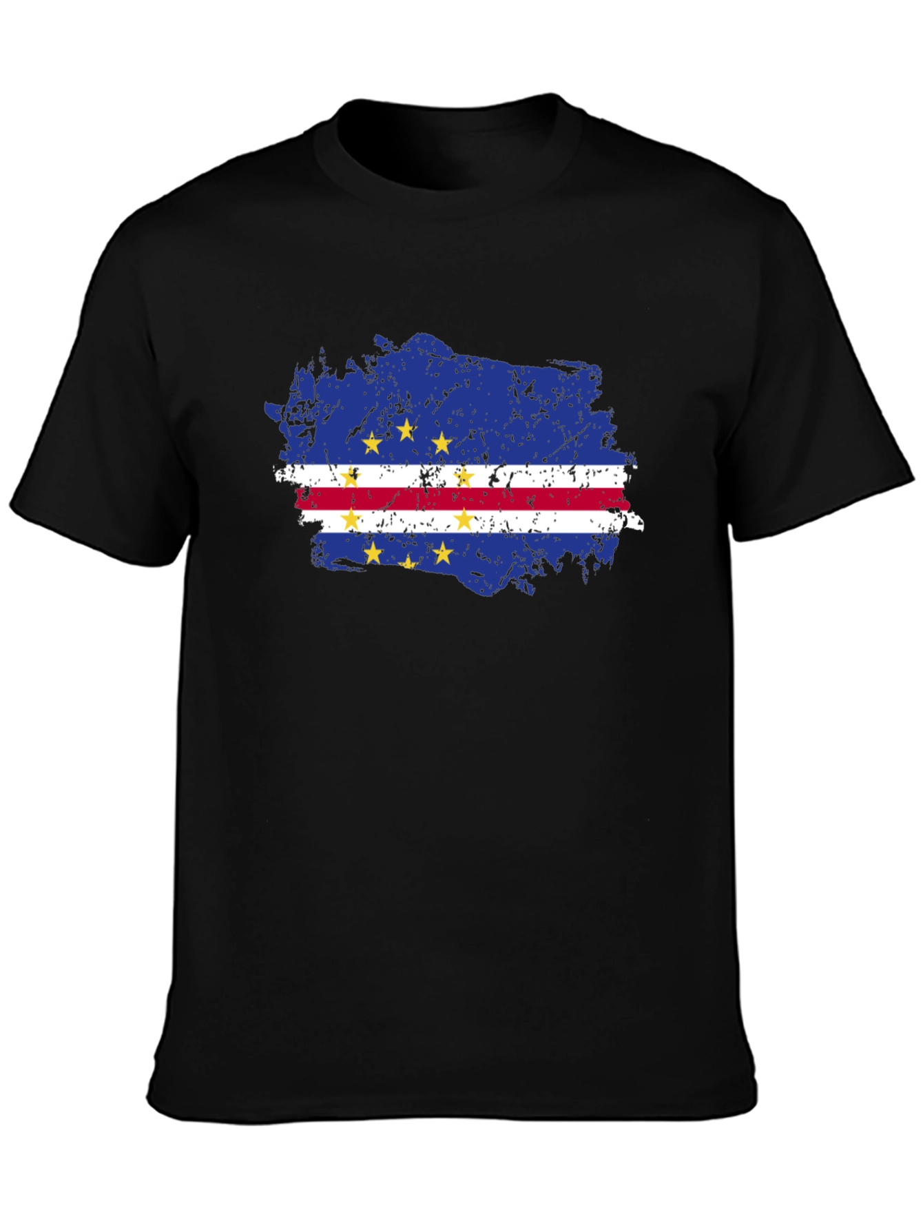 Cape Verde Flag T-Shirt - Distressed Grunge Design