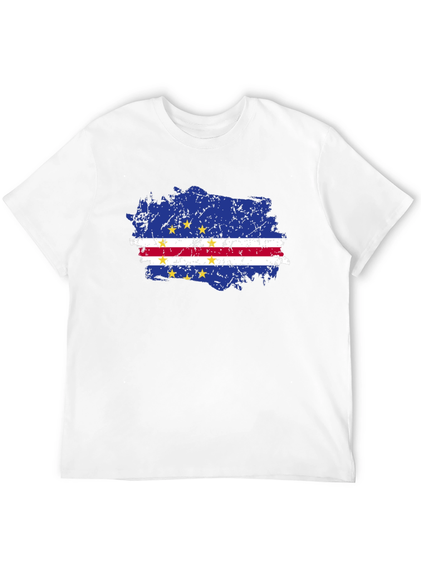 Cape Verde Flag T-Shirt - Distressed Grunge Design