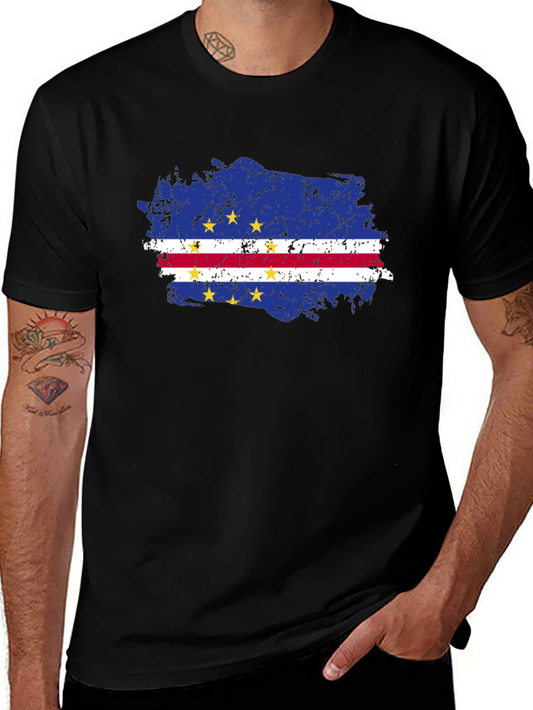 Cape Verde Flag T-Shirt - Distressed Grunge Design