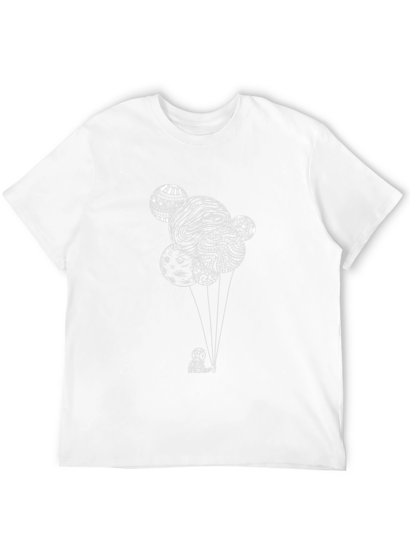 Astronaut Balloon T-Shirt - Black Cotton Tee