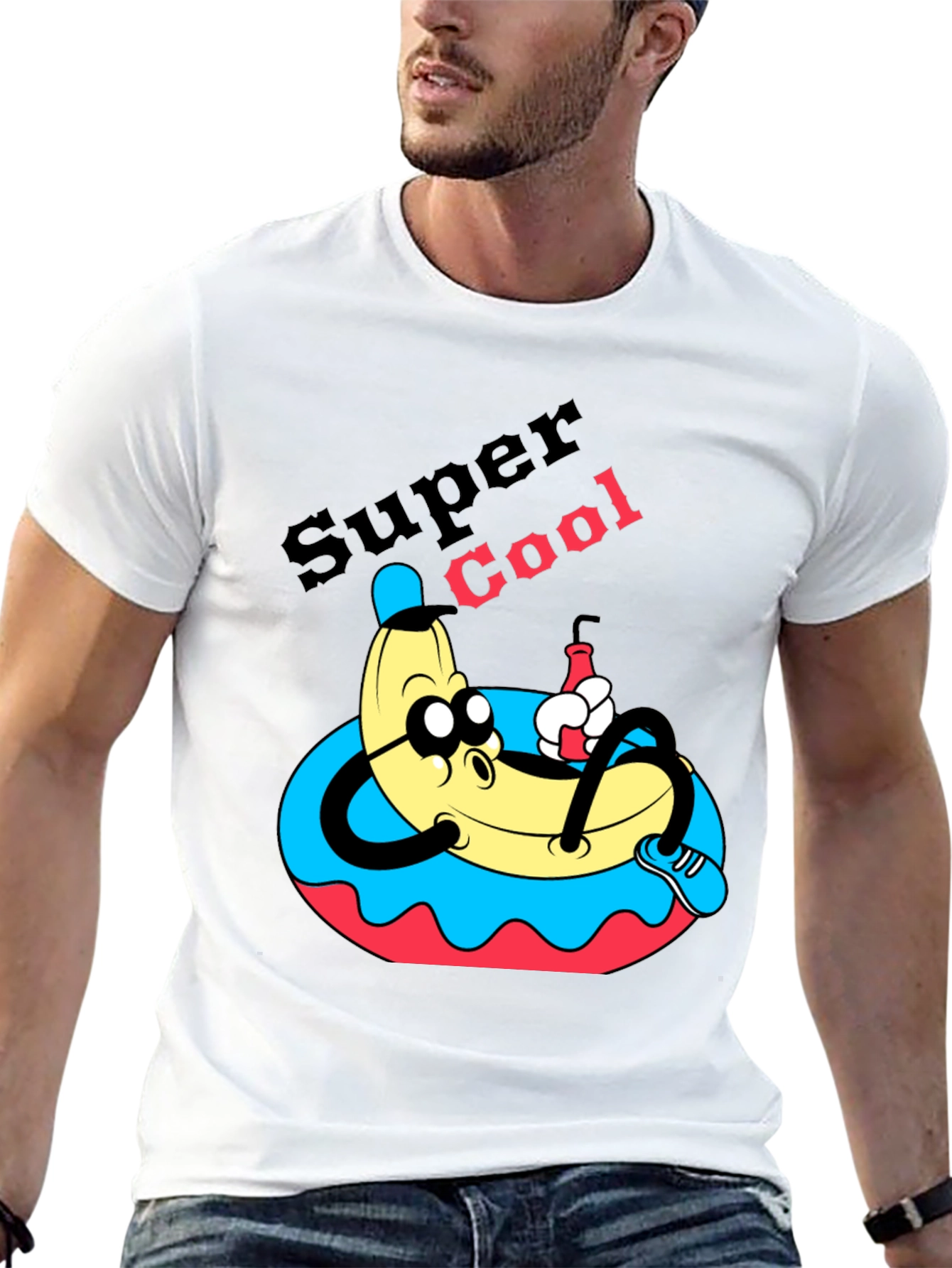 Super Cool Banana T-Shirt - Relaxed Cartoon Graphic Tee