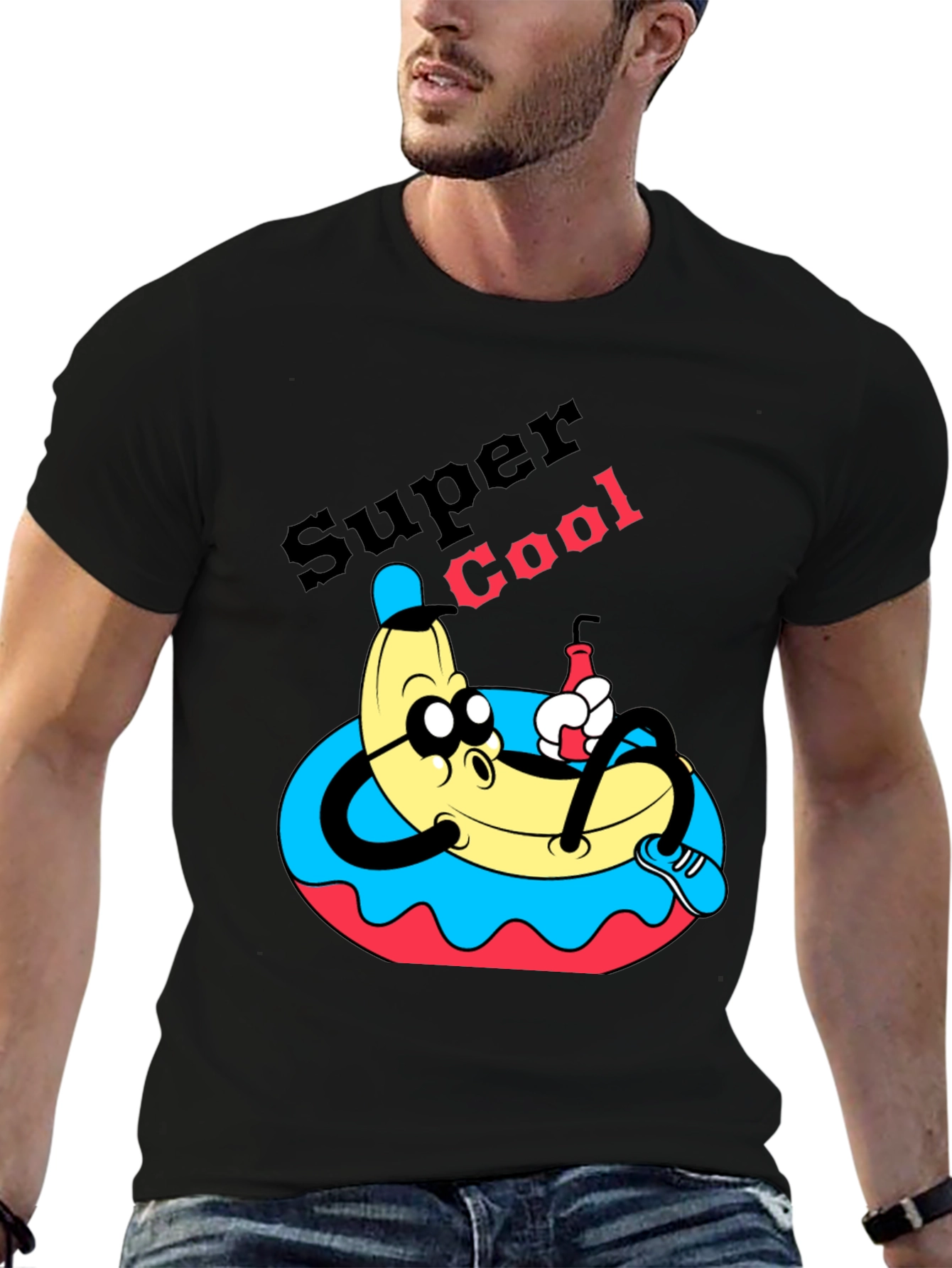 Super Cool Banana T-Shirt - Relaxed Cartoon Graphic Tee