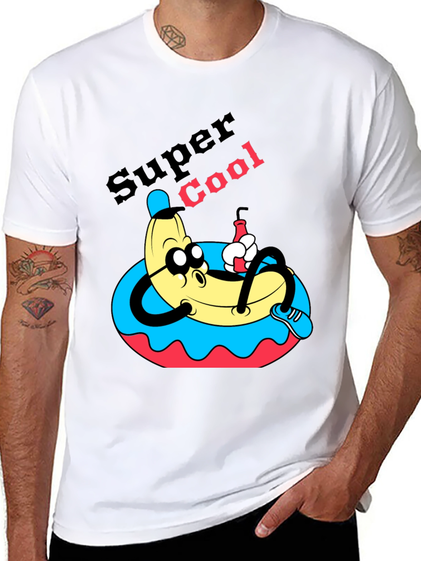 Super Cool Banana T-Shirt - Relaxed Cartoon Graphic Tee