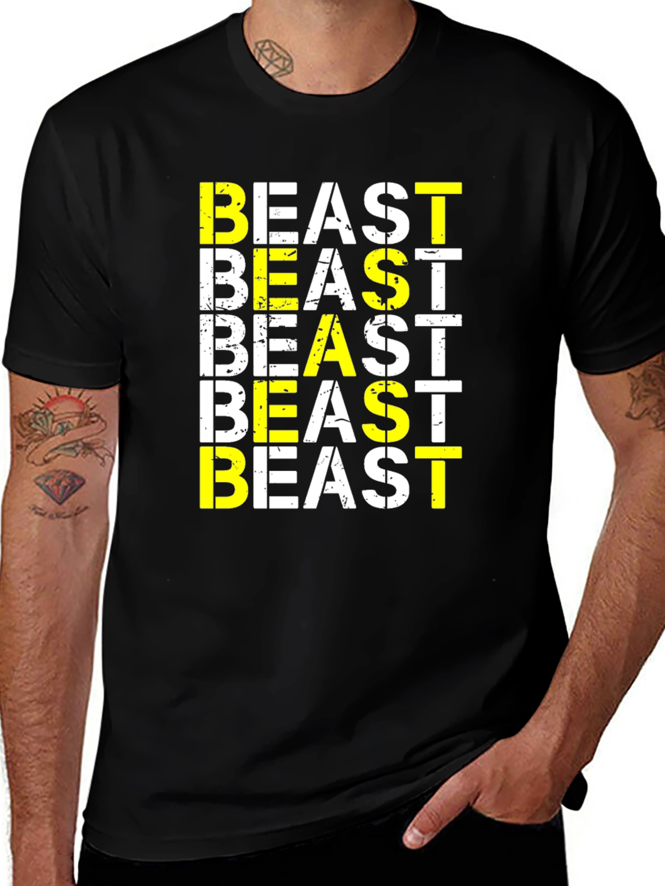 Beast Graphic Print Black T-Shirt