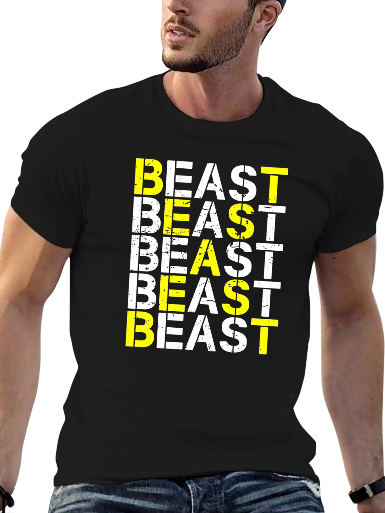 Beast Graphic Print Black T-Shirt