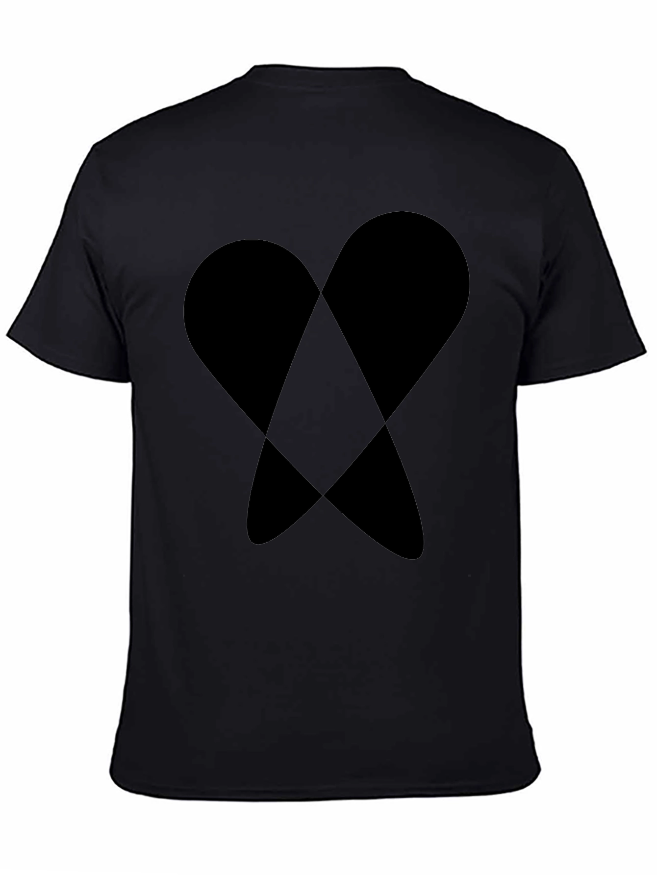 Abstract Heart Graphic Tee - Black