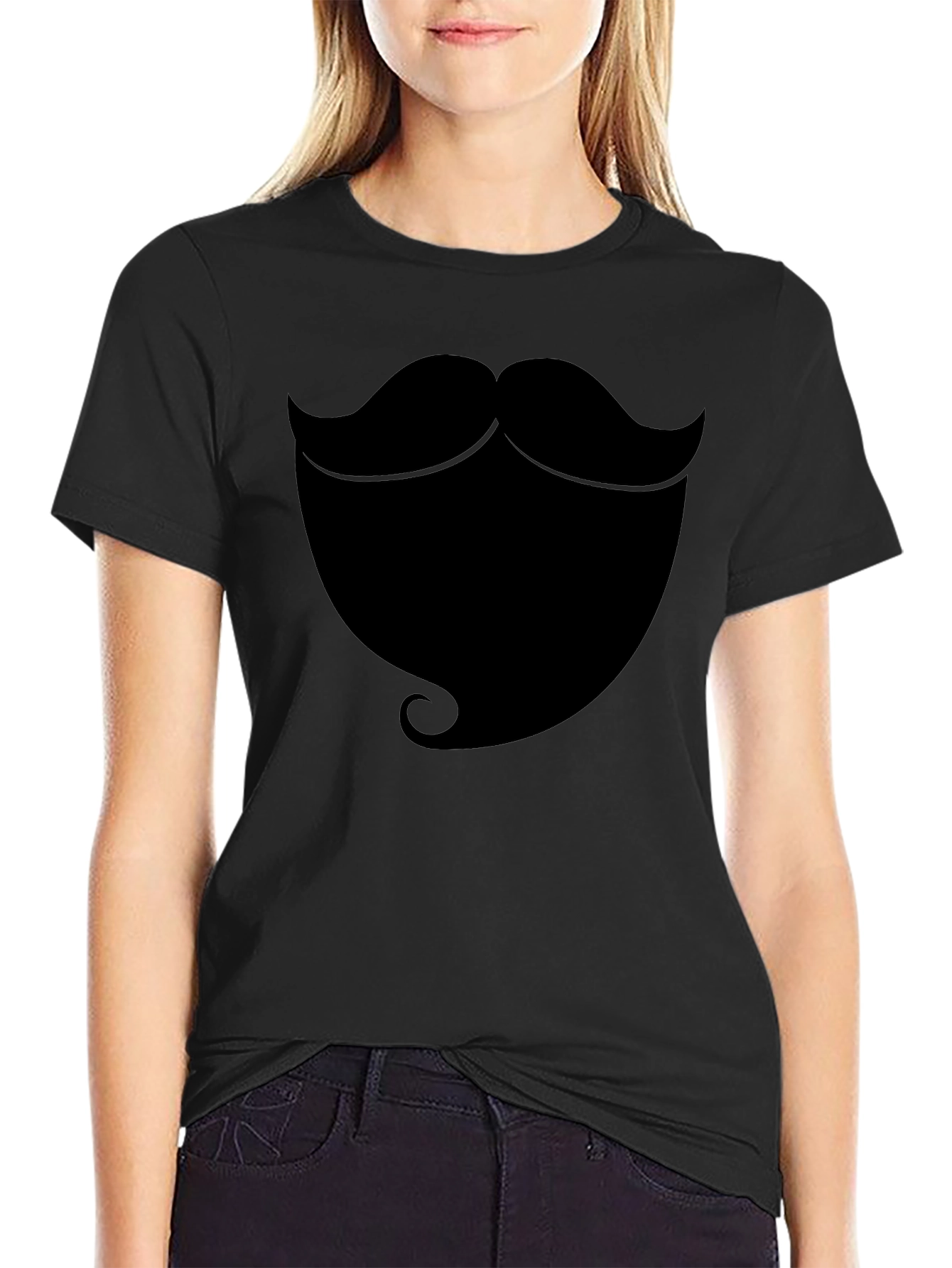 Beard Graphic T-Shirt - Black Casual Tee
