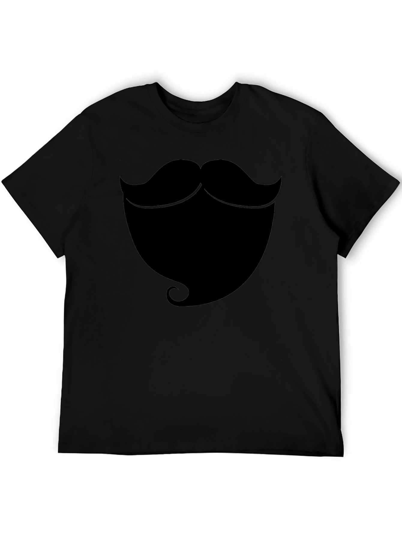 Beard Graphic T-Shirt - Black Casual Tee