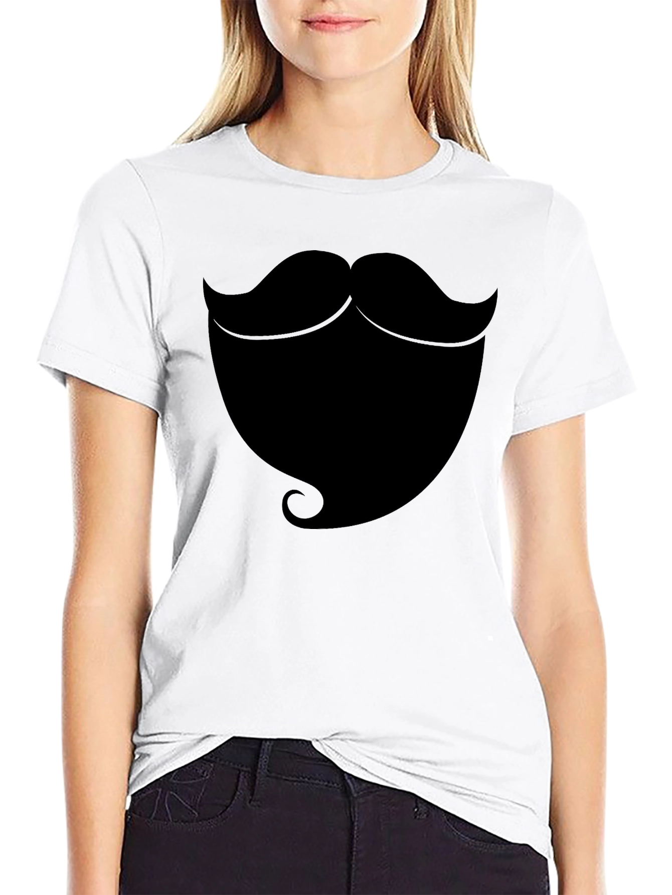 Beard Graphic T-Shirt - Black Casual Tee