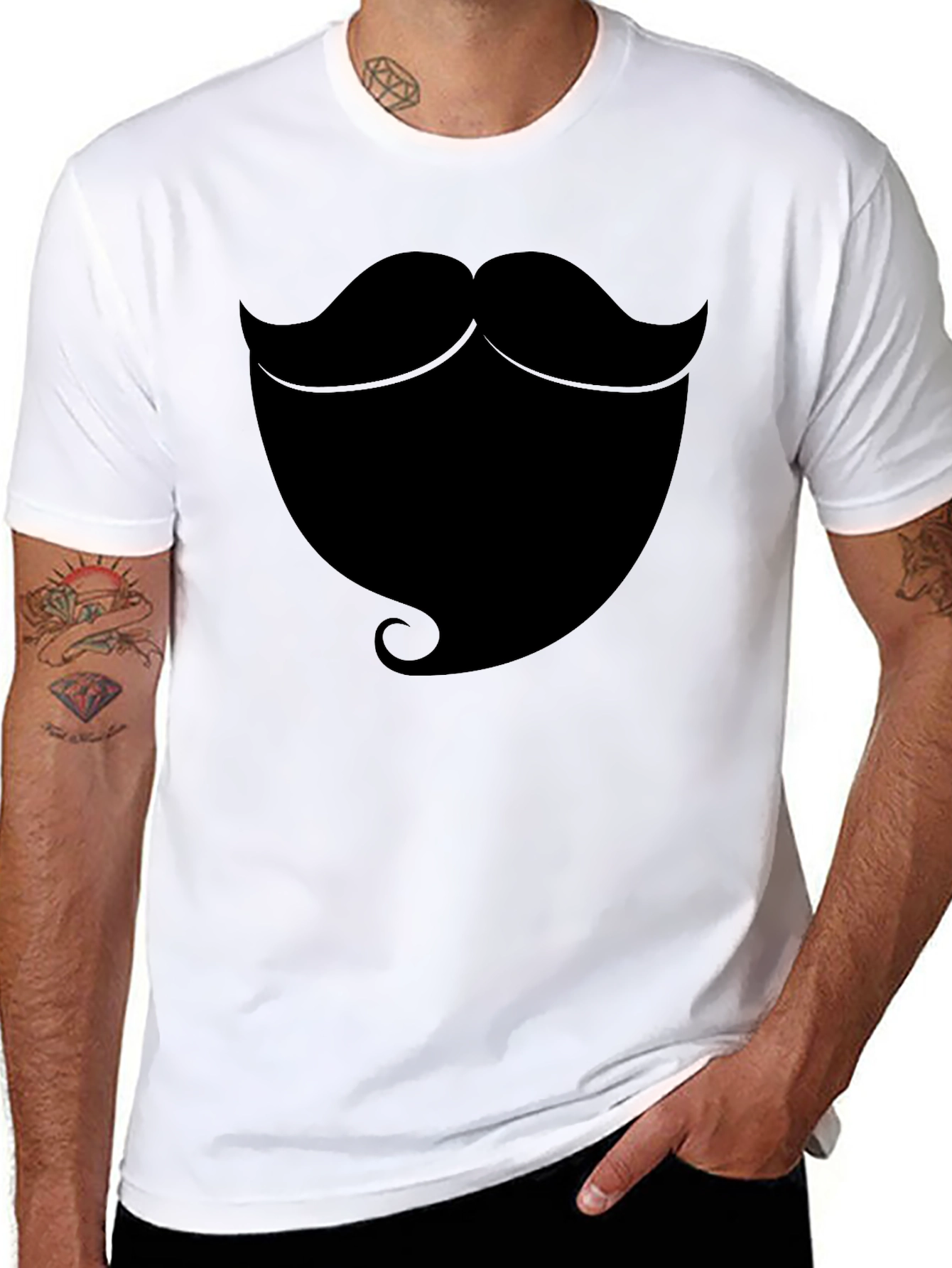 Beard Graphic T-Shirt - Black Casual Tee