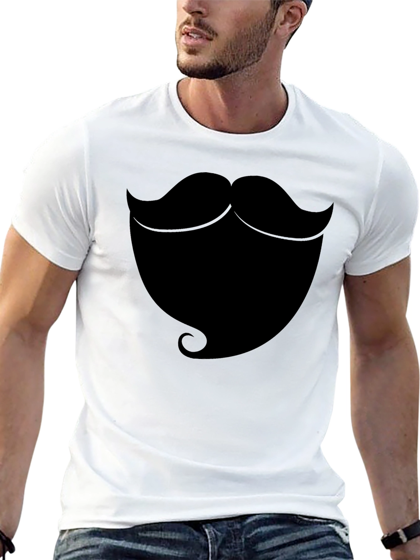 Beard Graphic T-Shirt - Black Casual Tee