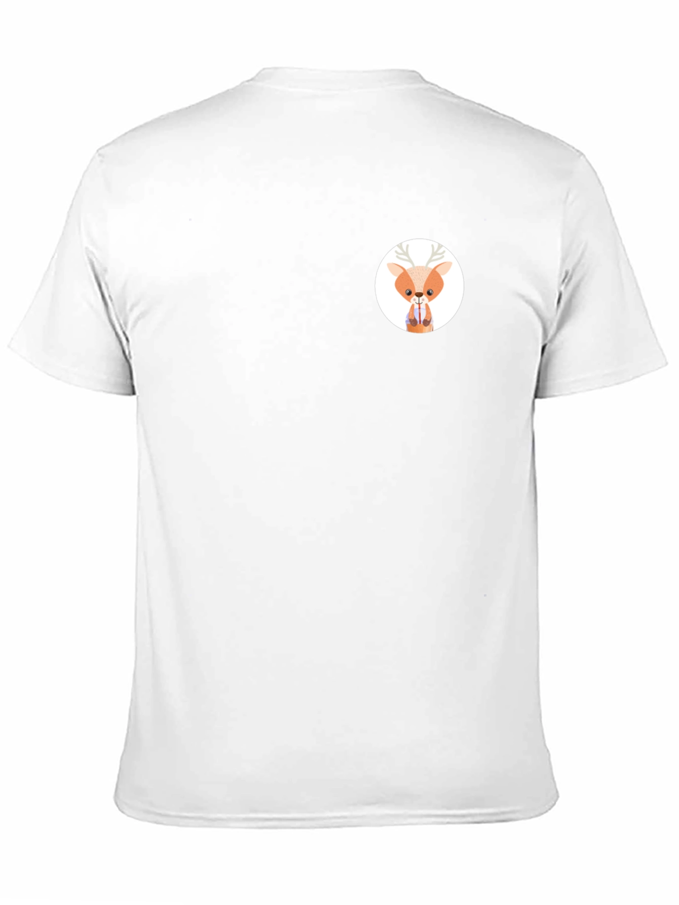 Black T-Shirt with Cute Deer Graphic