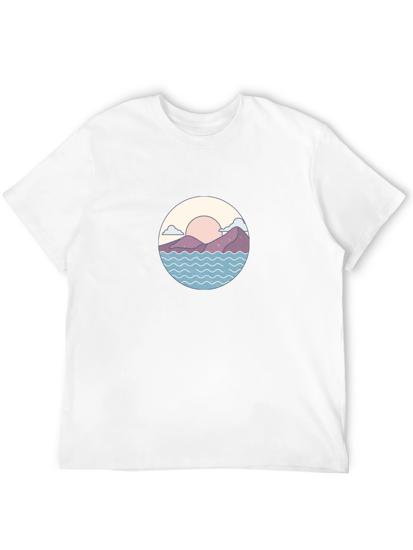 Sunset Mountains Waves Graphic Tee