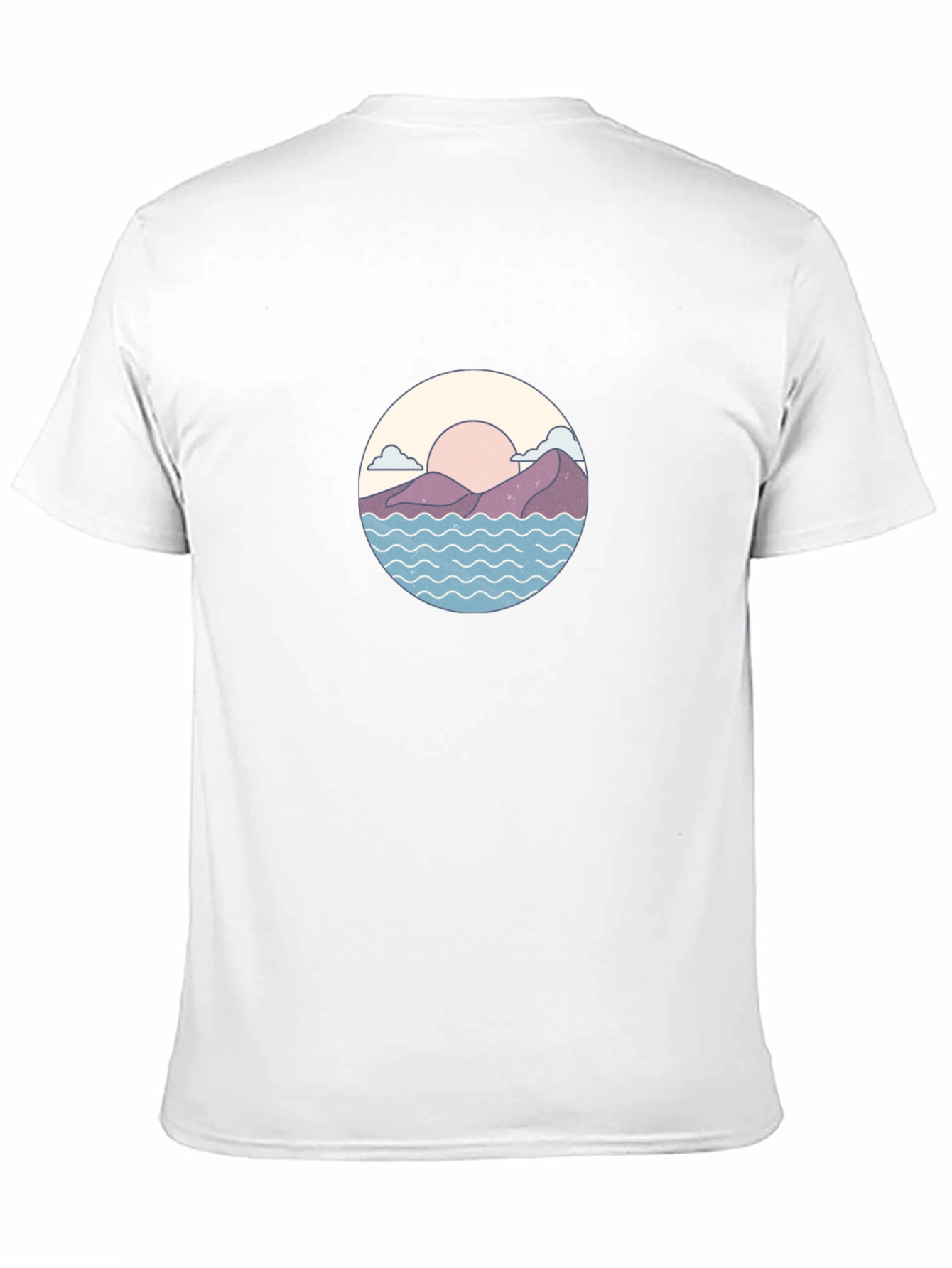 Sunset Mountains Waves Graphic Tee