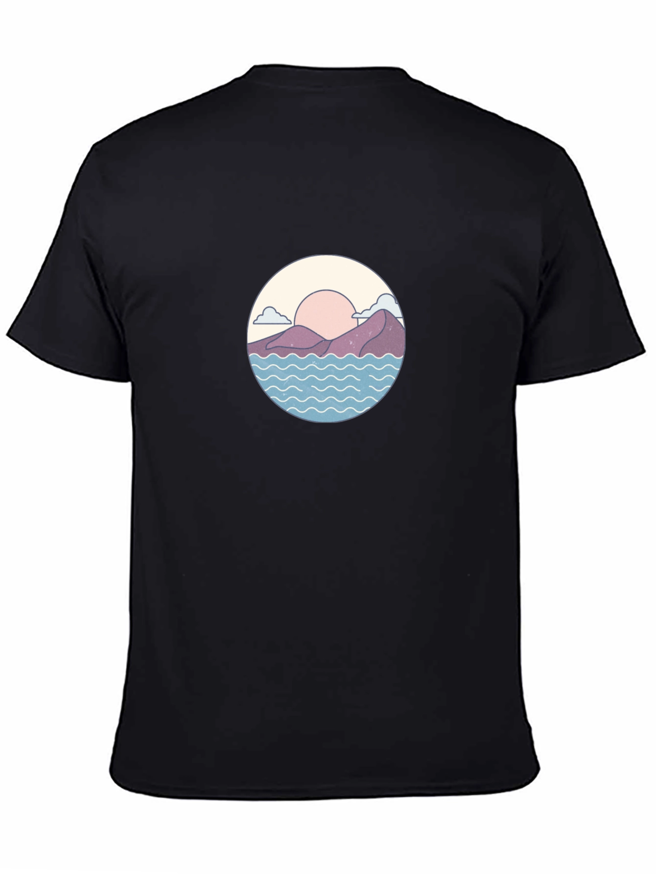 Sunset Mountains Waves Graphic Tee