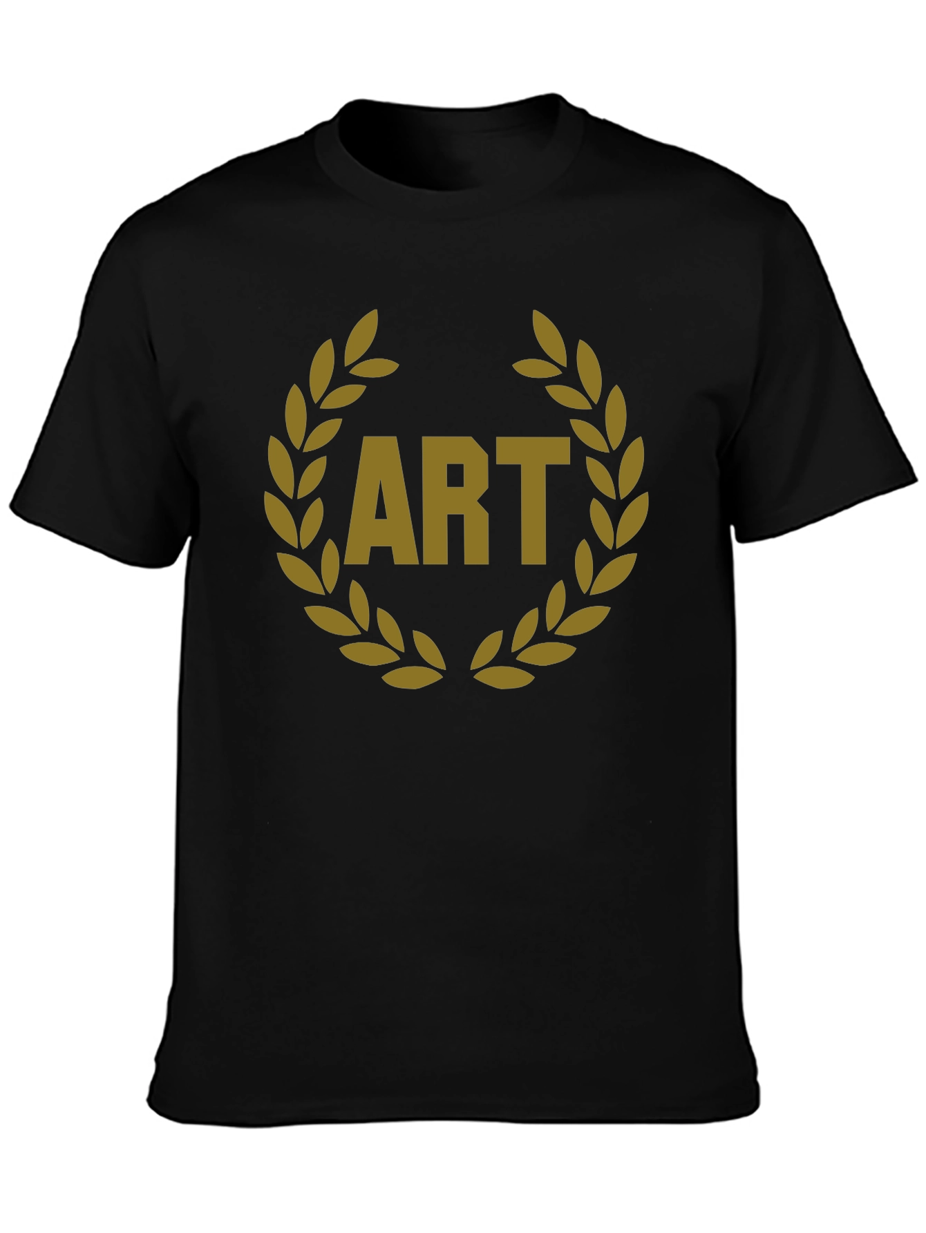 Art Laurel Wreath Graphic Tee - Black Cotton T-Shirt