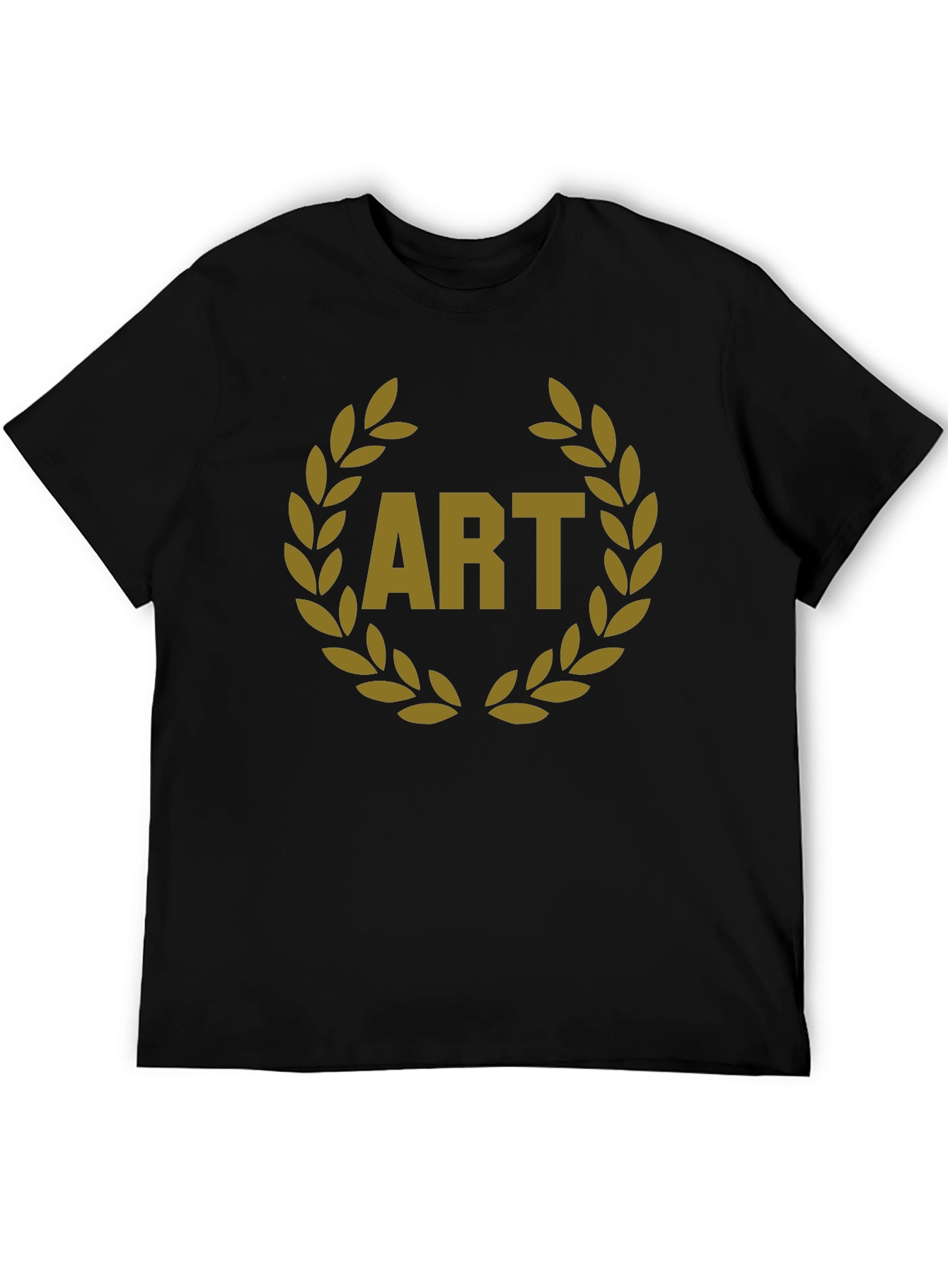 Art Laurel Wreath Graphic Tee - Black Cotton T-Shirt