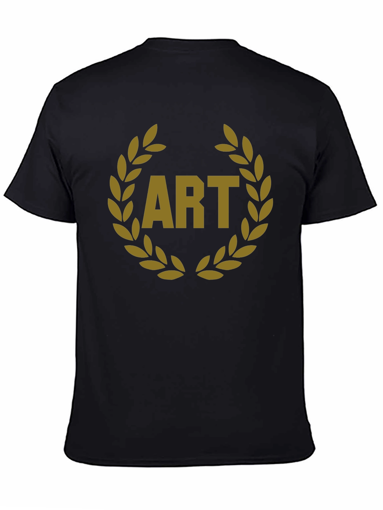 Art Laurel Wreath Graphic Tee - Black Cotton T-Shirt