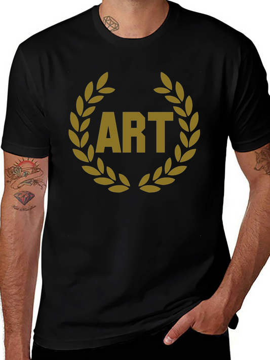 Art Laurel Wreath Graphic Tee - Black Cotton T-Shirt