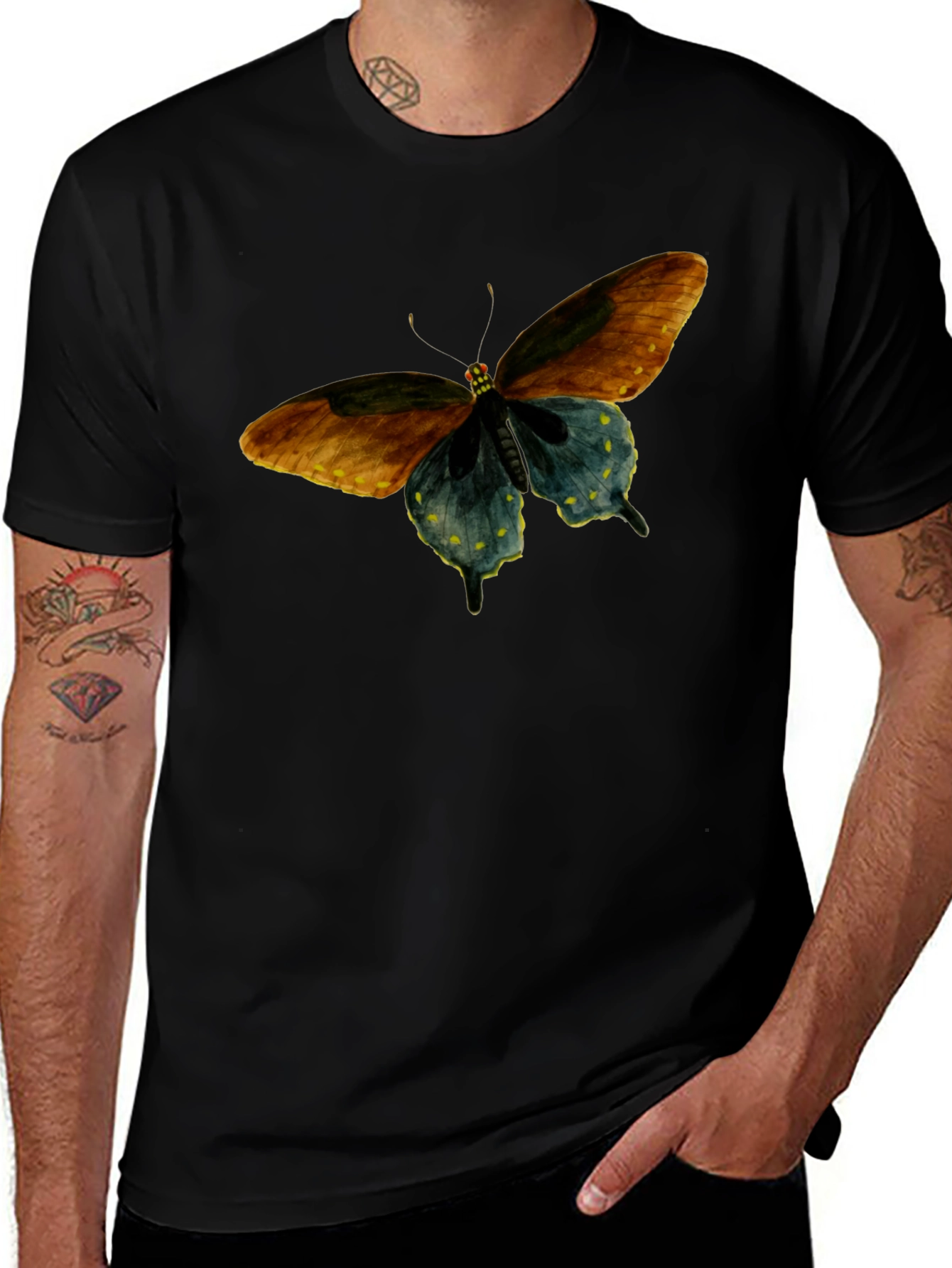 Butterfly Graphic Black Tee